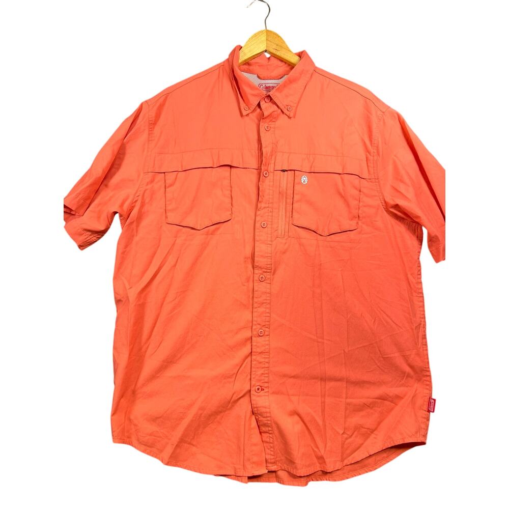 COLEMAN Men's Size X-Large Vented Short Sleeve Button Up Fishing Camping Shirt